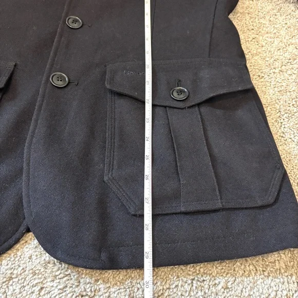 Barbour Barkston Deep Navy Wool Blend Men’s Jacket Small to Medium Heritage - Picture 13 of 16